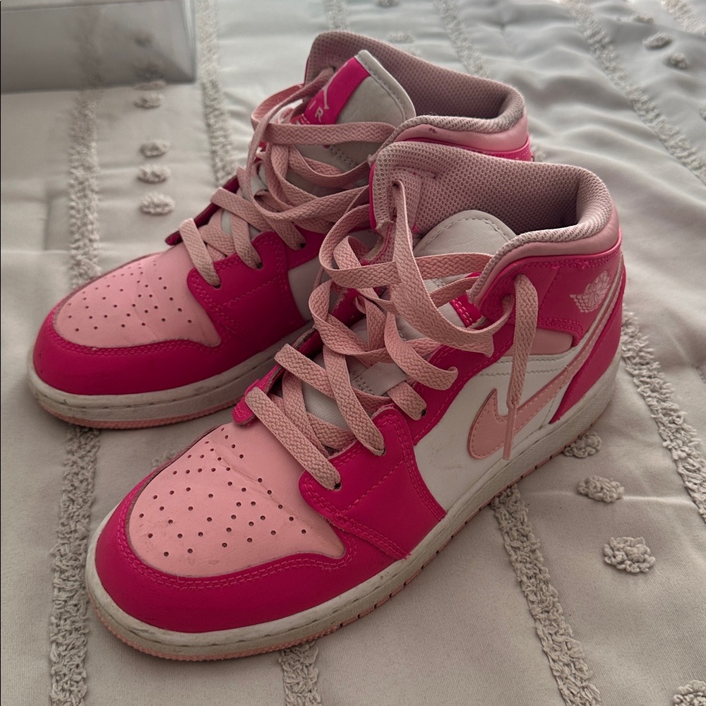 Pink and White Air Jordan Sneakers - Picture 2 of 7
